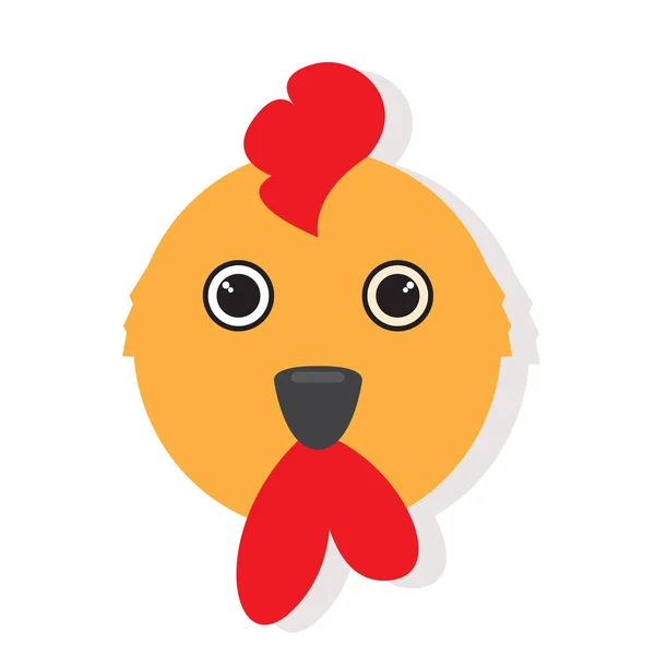 分離された鶏の顔 — ストックベクタ