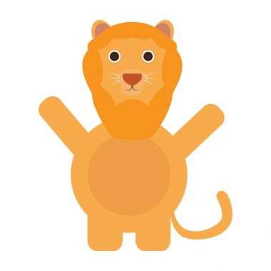 İzole sevimli aslan