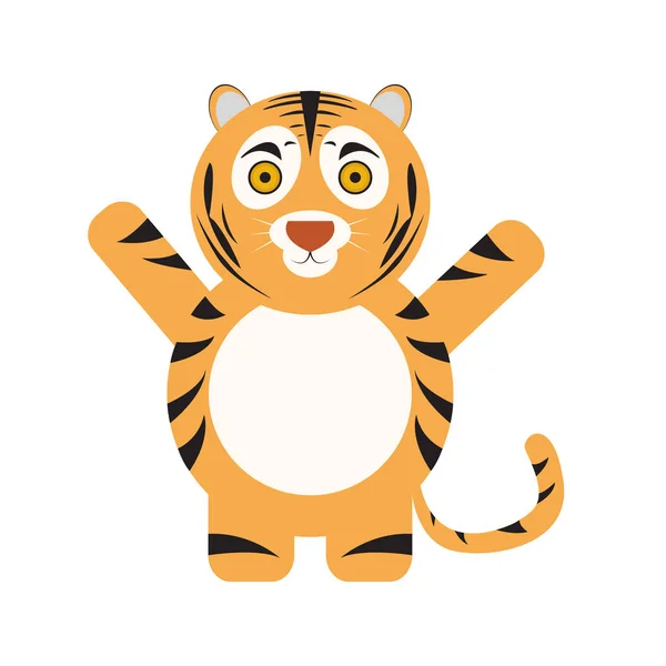 Απομονωμένη χαριτωμένο τίγρη — Διανυσματικό Αρχείο