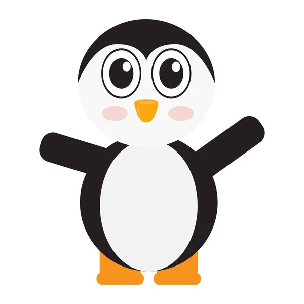 Geïsoleerde schattige pinguïn — Stockvector