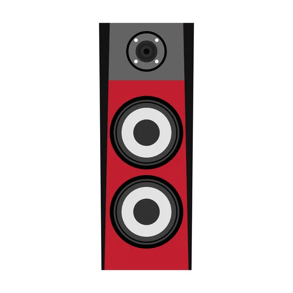 Haut-parleur rouge isolé — Image vectorielle