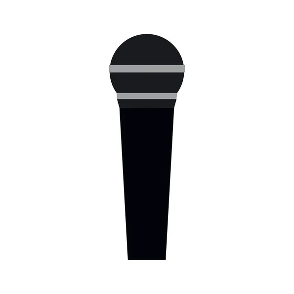 Microfone plano isolado — Vetor de Stock