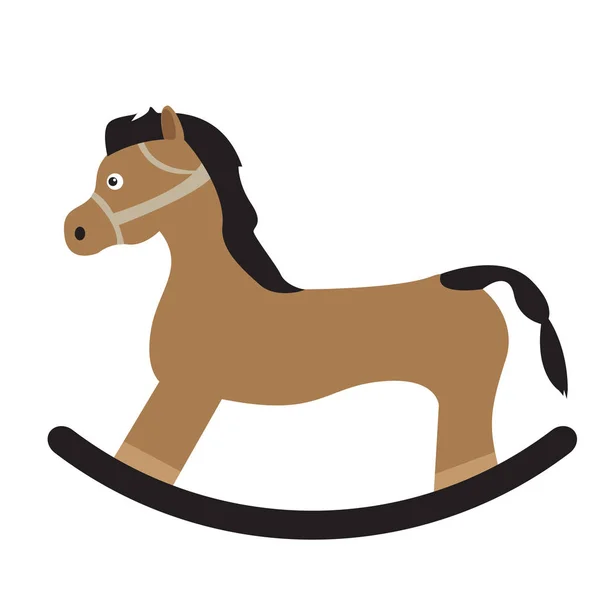 Caballo de madera aislado — Vector de stock