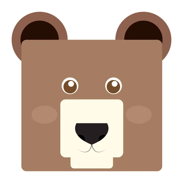 Cara de urso isolado —  Vetores de Stock