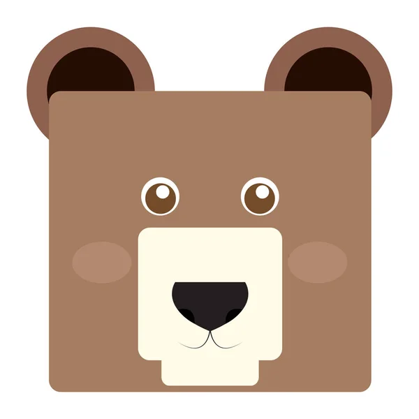 Cara de oso aislado — Vector de stock