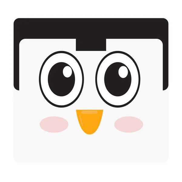 孤立的企鹅的脸 — 图库矢量图片