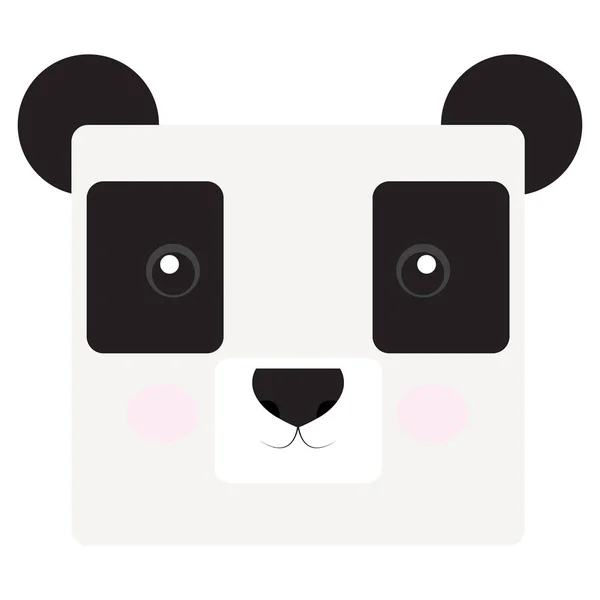 Rosto de panda isolado — Vetor de Stock