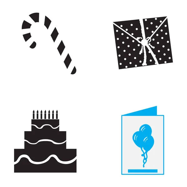 Set of birthday icons — Stock Vector