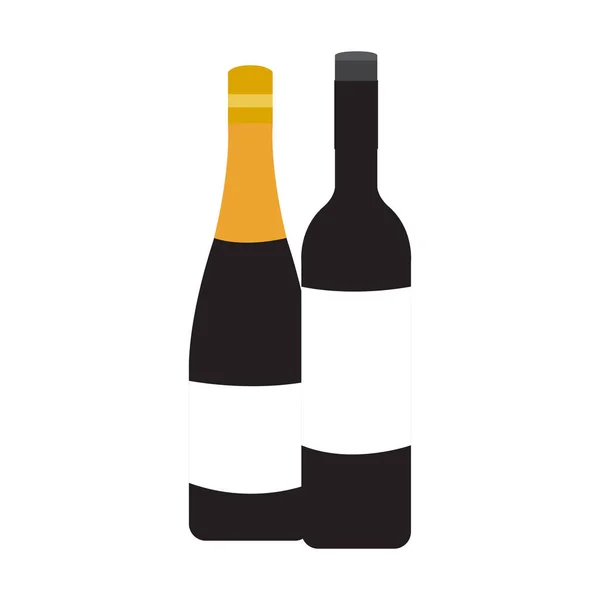 Paar van wijnflessen — Stockvector