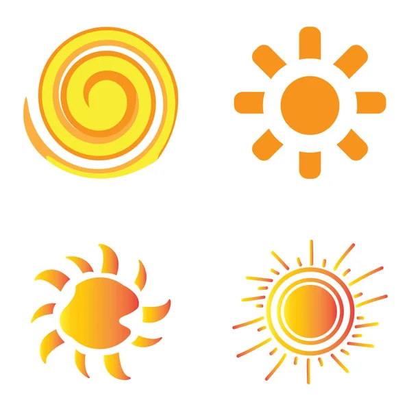 Set of sun icons — Stock Vector