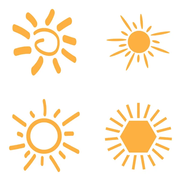 Set of sun icons — Stock Vector