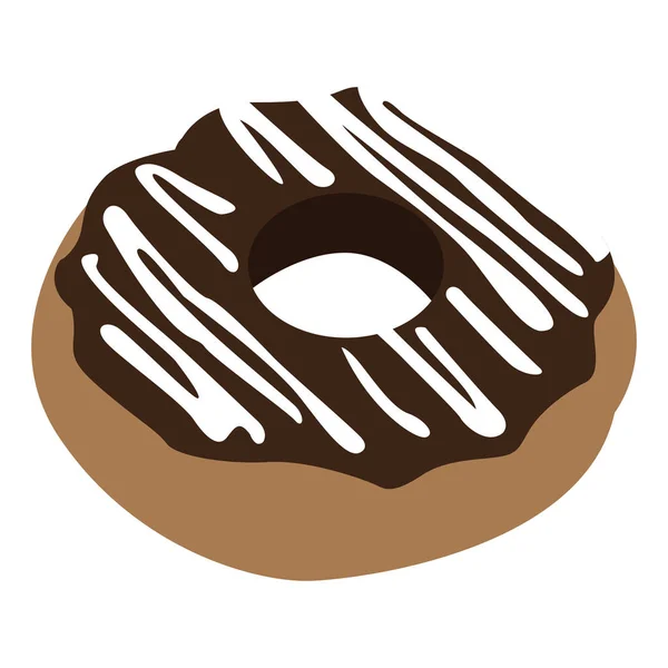 Geïsoleerde chocolade donut — Stockvector