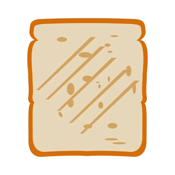 パンの孤立したスライス — ストックベクタ