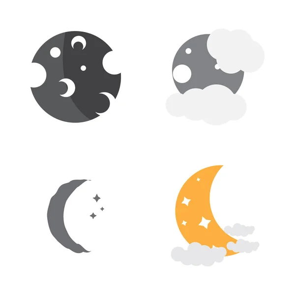 Conjunto de iconos de la luna — Vector de stock