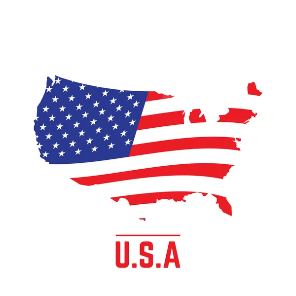 Drapeau et carte des États-Unis — Image vectorielle