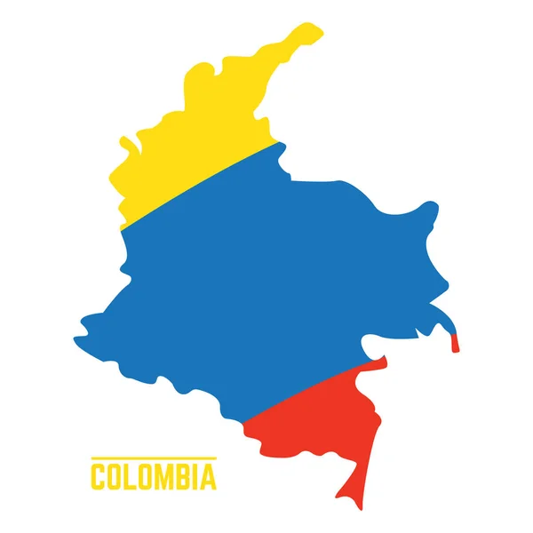 哥伦比亚国旗和地图 — 图库矢量图片