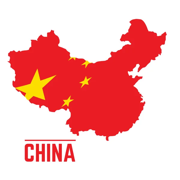 The detailed map of the China with flag Stock Vector Image by ©panya