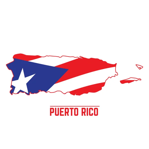 Bandeira e mapa de Porto Rico — Vetor de Stock