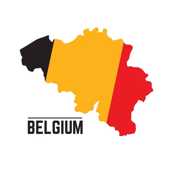 Bendera dan peta Belgia - Stok Vektor