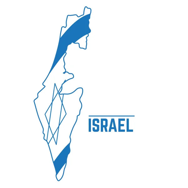 Vlajka a mapa Izraele — Stockový vektor