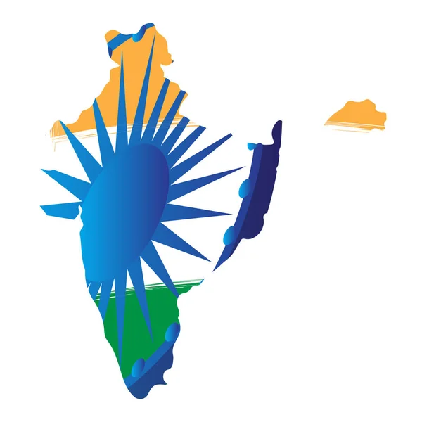 Isolerade karta över Indien — Stock vektor