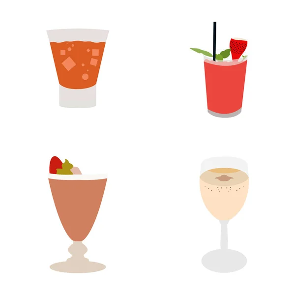 Set of cocktails — Stock Vector