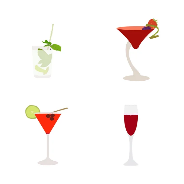 Ensemble de cocktails — Image vectorielle