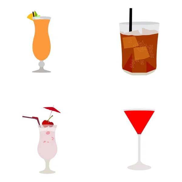 Set von Cocktails — Stockvektor