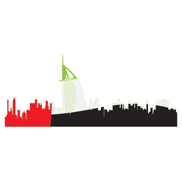 두바이의 고립 된 도시 — 스톡 벡터