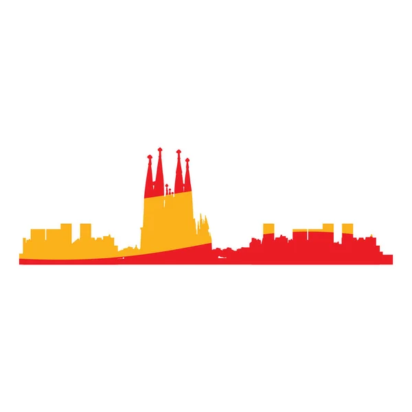Izolované panoráma města Barcelona — Stockový vektor