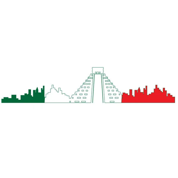 Izolované panoráma města Mexico City — Stockový vektor