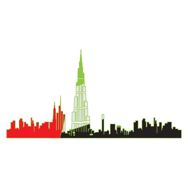 Abgelegenes Stadtbild Dubais — Stockvektor