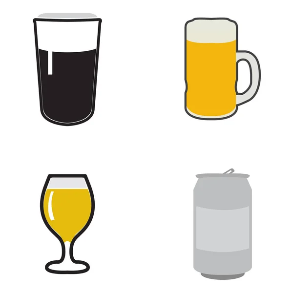 Conjunto de iconos de la cerveza — Archivo Imágenes Vectoriales