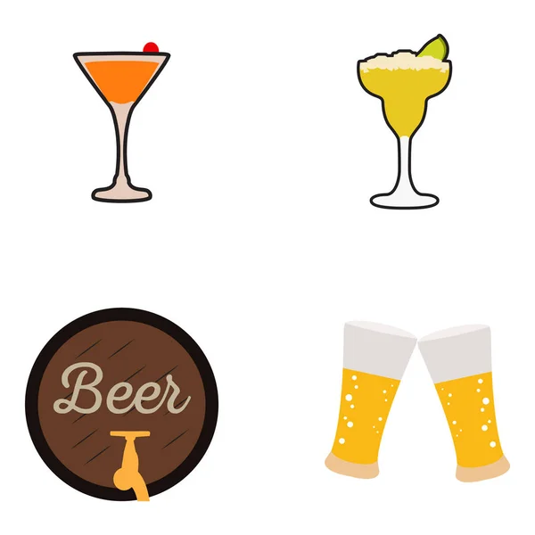 Conjunto de iconos de la cerveza — Archivo Imágenes Vectoriales