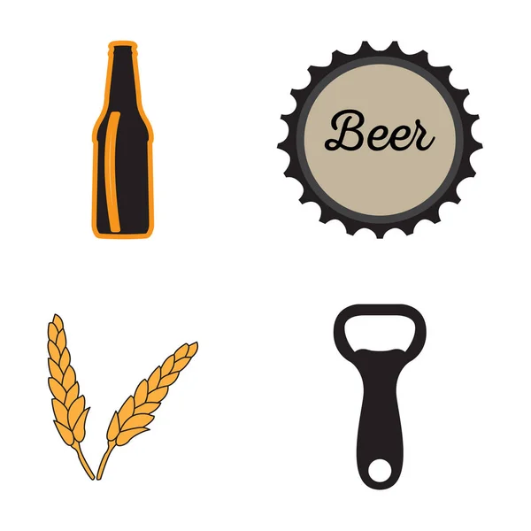 Conjunto de iconos de la cerveza — Vector de stock