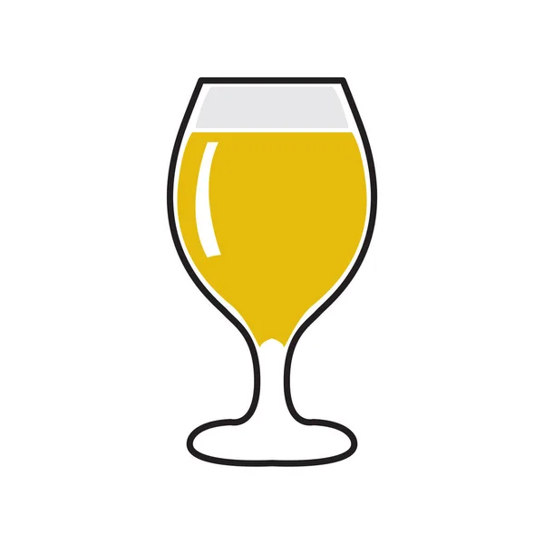 Icono de vidrio de cerveza aislado — Vector de stock
