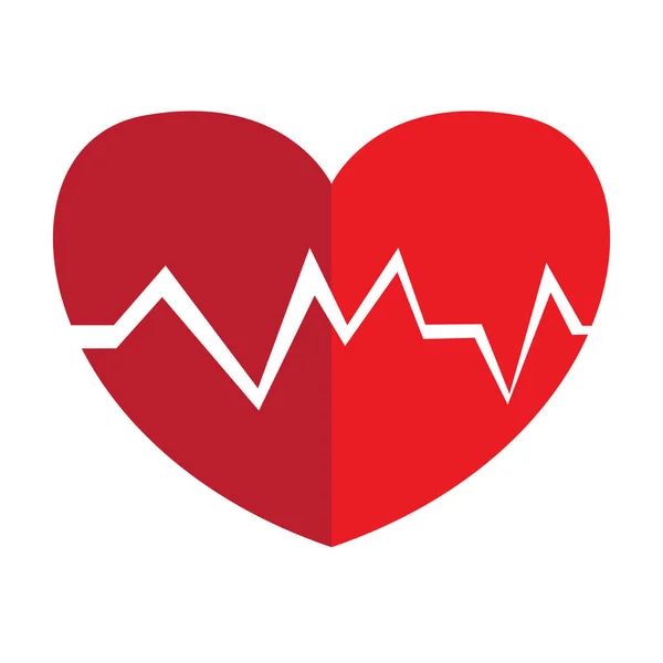 Форма сердца и кардиограмма — стоковый вектор