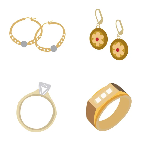 Set of jewelry pieces — Stock Vector