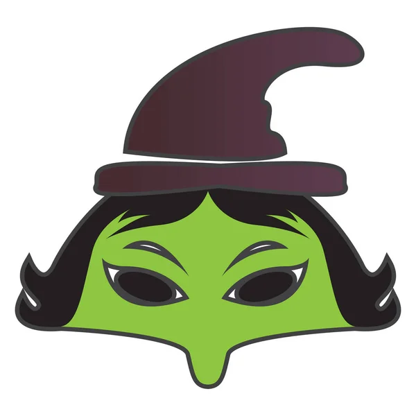 Maska czarownicy Halloween — Wektor stockowy