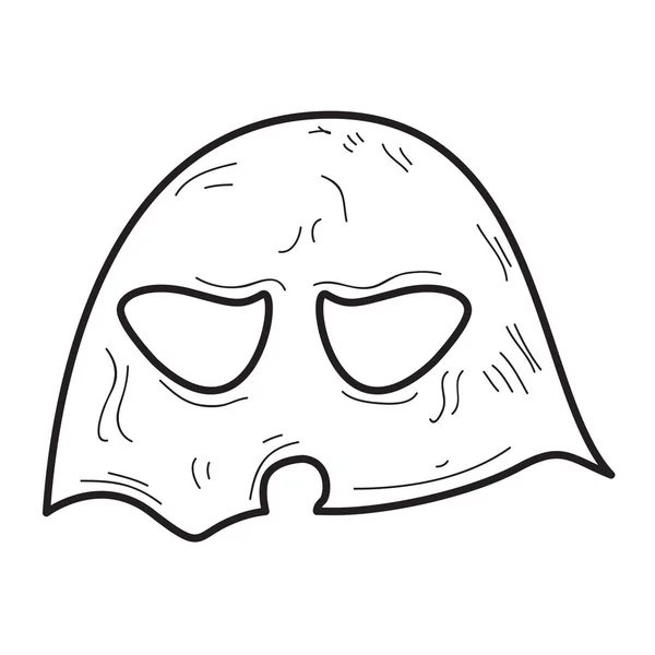 Máscara fantasma de Halloween — Vector de stock