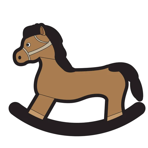 Juguete de caballo de madera aislado — Vector de stock