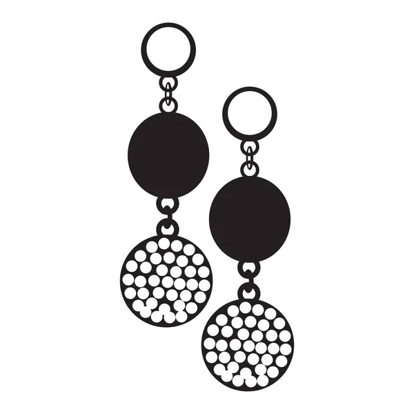Boucles d'oreilles Silhouette Illustration — Image vectorielle