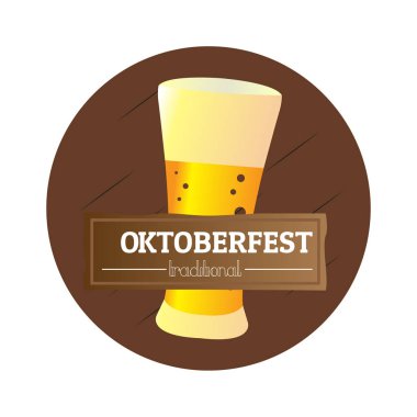 İzole oktoberfest etiket