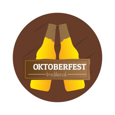 İzole oktoberfest etiket