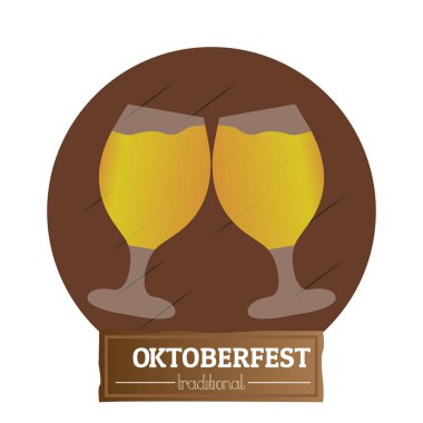 İzole oktoberfest etiket