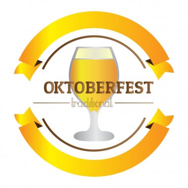İzole oktoberfest etiket