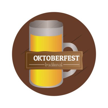 İzole oktoberfest etiket