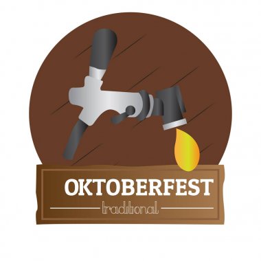 İzole oktoberfest etiket