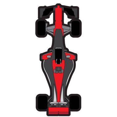 Bir yarış arabasının Üstten Görünüm