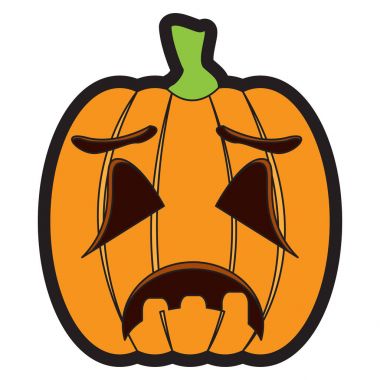 İzole üzgün jack-o-lantern